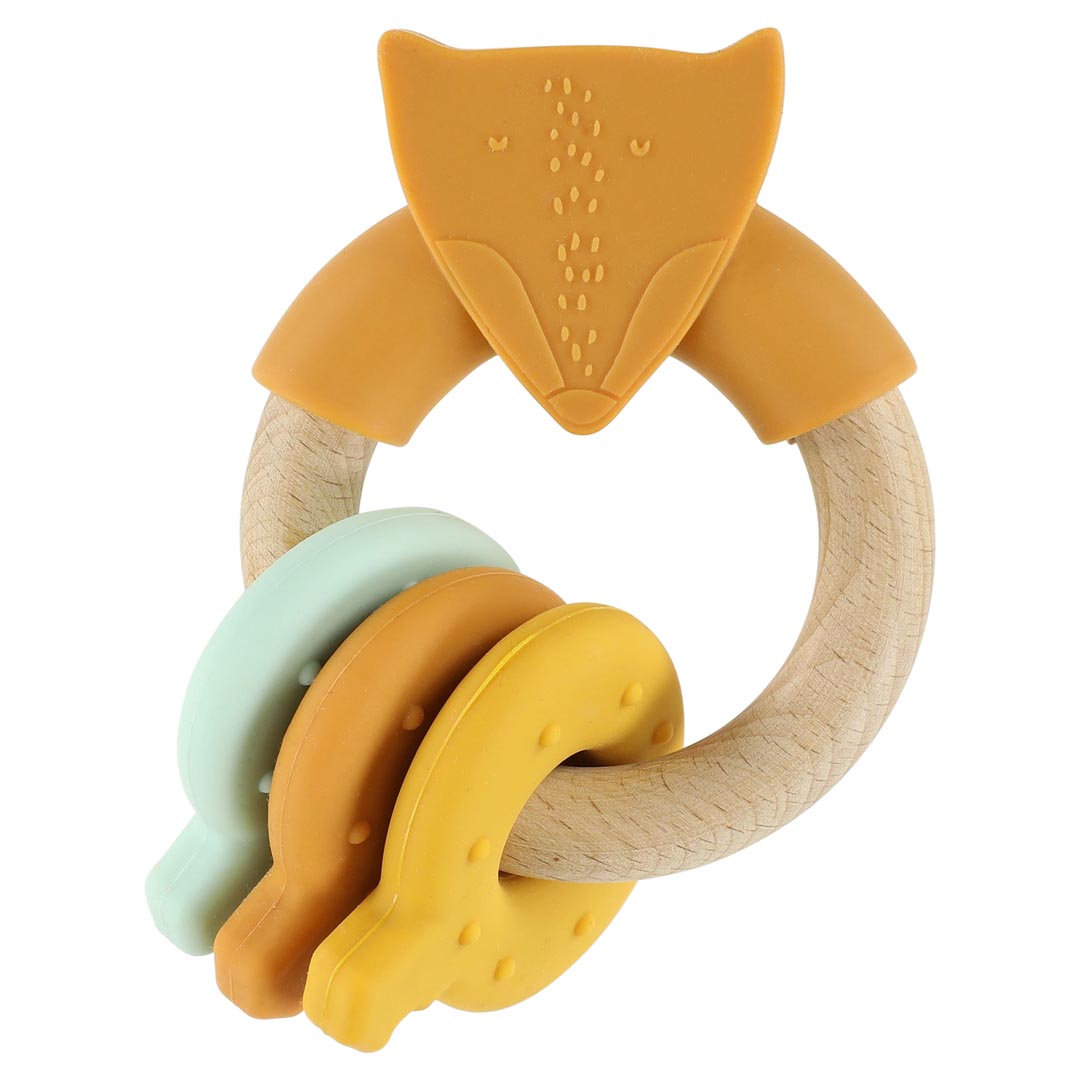 Anilla de actividades de silicona de madera - Mr. Fox